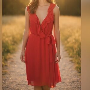Layla Gorgeous Chiffon Layered Whimsical Wrap Dress•12